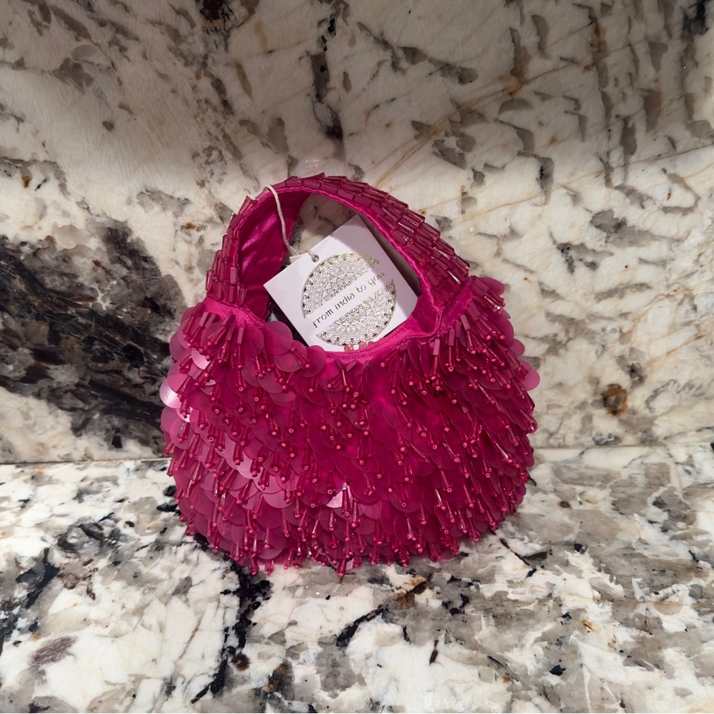 Pink Sequin Mini Shoulder Bag - Fashionable Mini Bag